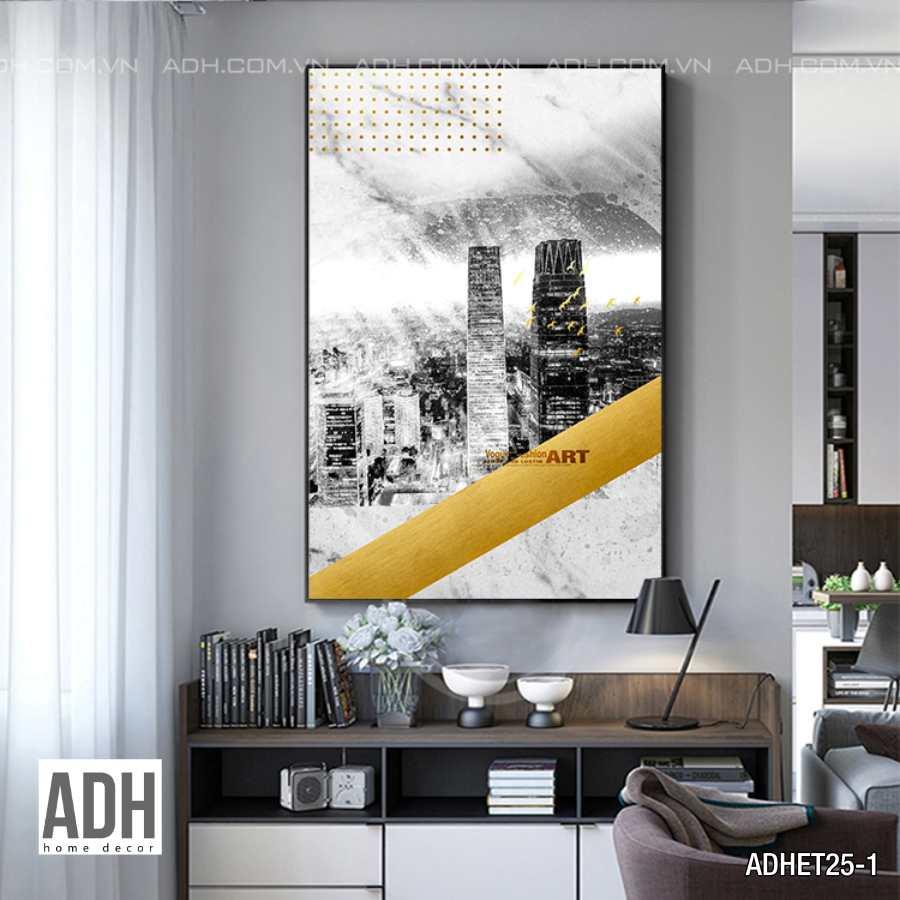 Tranh khung treo canvas treo tường thành phố hiện đại
