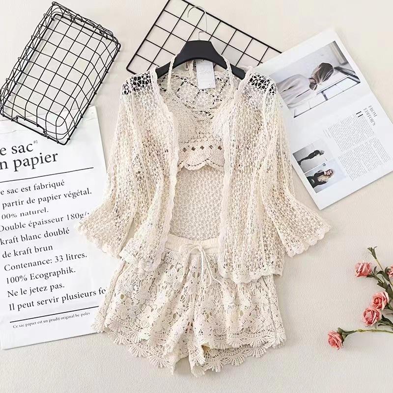 60-Set bộ bơi bikini 3 chi tiết len móc hot hit mix ngẫu nhiên