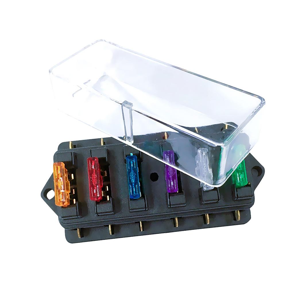 12V-24V Car 6 Way Circuit Standard Blade Fuse Box Holder Distribution Block