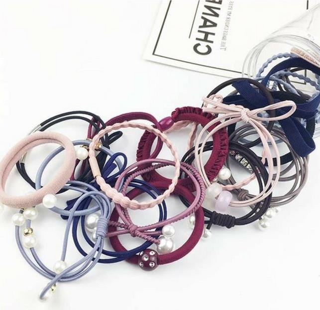 Set 24 dây cột tóc nhiều màu