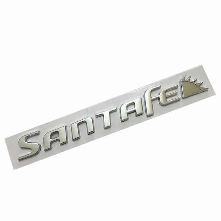 Tem Logo Chữ Nổi SANTAFE Dán Đuôi Xe - Đẹp