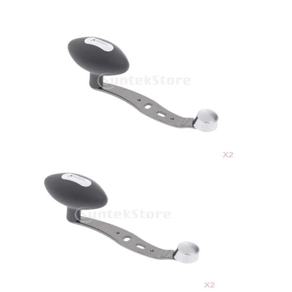 2pcs Alloy Fishing Reel Rocker Fishing Reel Handle Parts with Rubber Handle Knob