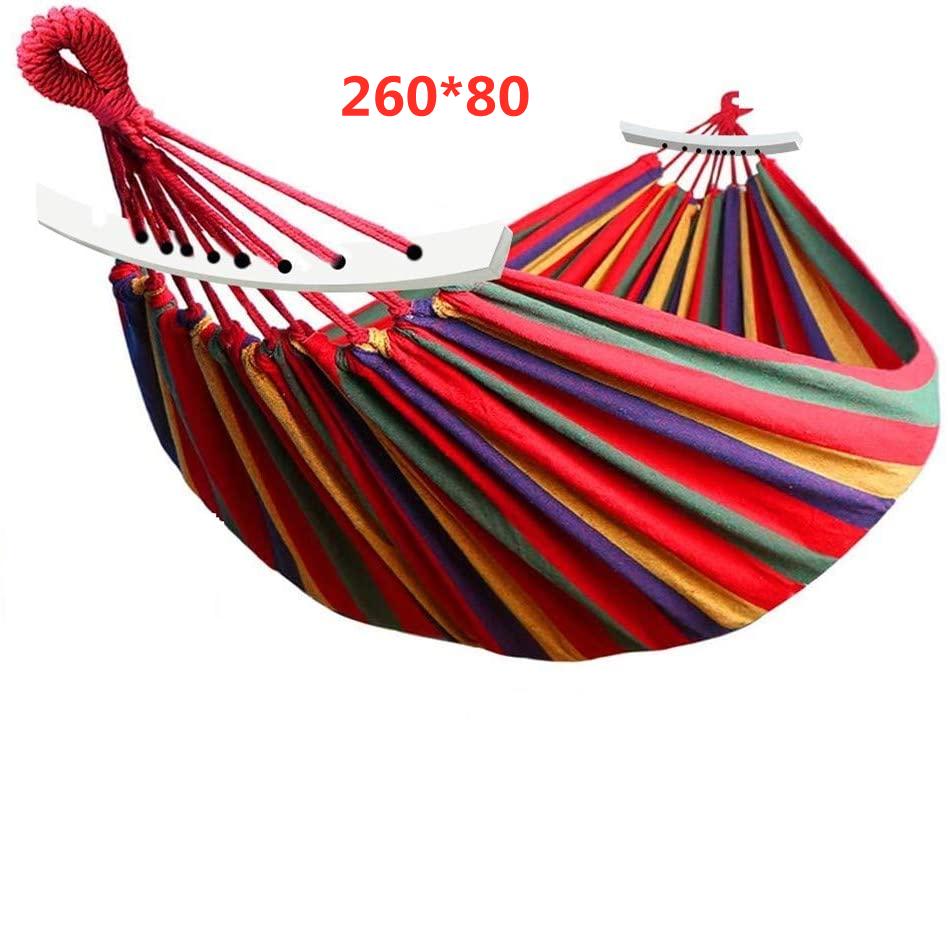 Võng Ngoài Trời Di Động Vườn Võng Thể Thao Nhà Du Lịch Cắm Trại Đầm Xòe Vải Sọc Hàng Giường Võng Đôi Người Độc Thân