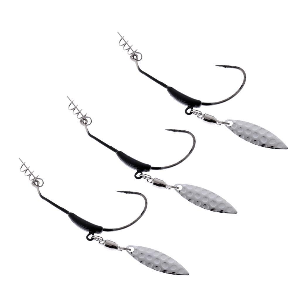 Offset Fishing Crank Hook Lead Weighted Hook with Sppon for Baits Rigs 2g