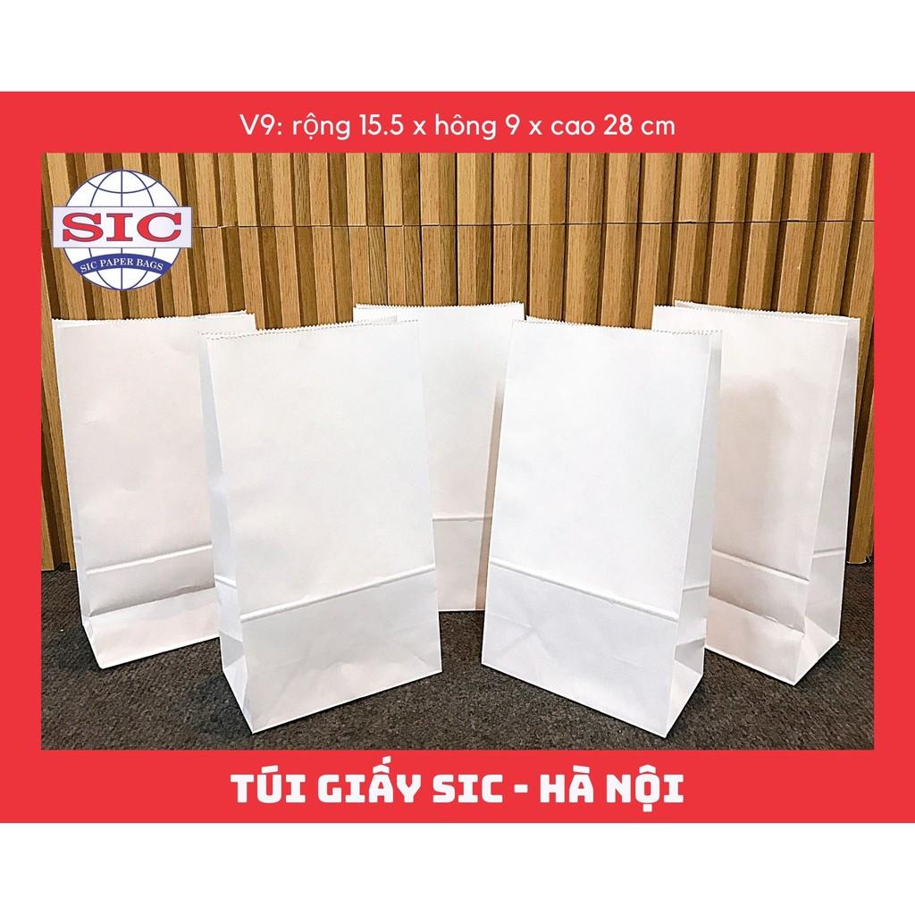 100 CHIẾC TÚI GIẤY KRAFT V9: 15.5x9x28 KHÔNG QUAI