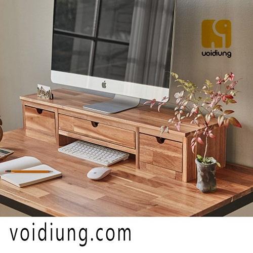 Kệ máy tính KVDUMT04 - Mộc VOIDIUNG - Gỗ cao su ghép kích thước 900x240x175mm