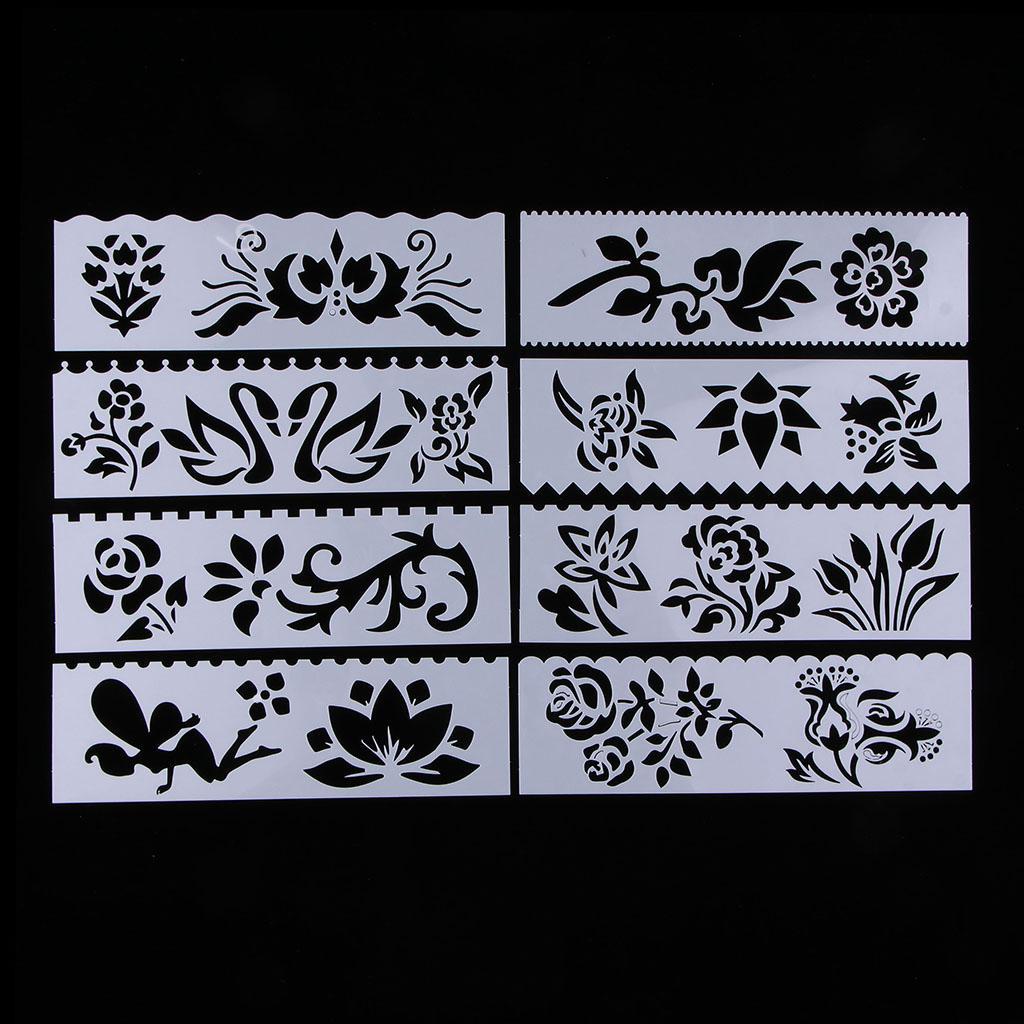 8 Style Journal Drawing Template Stencils Set  DIY Card