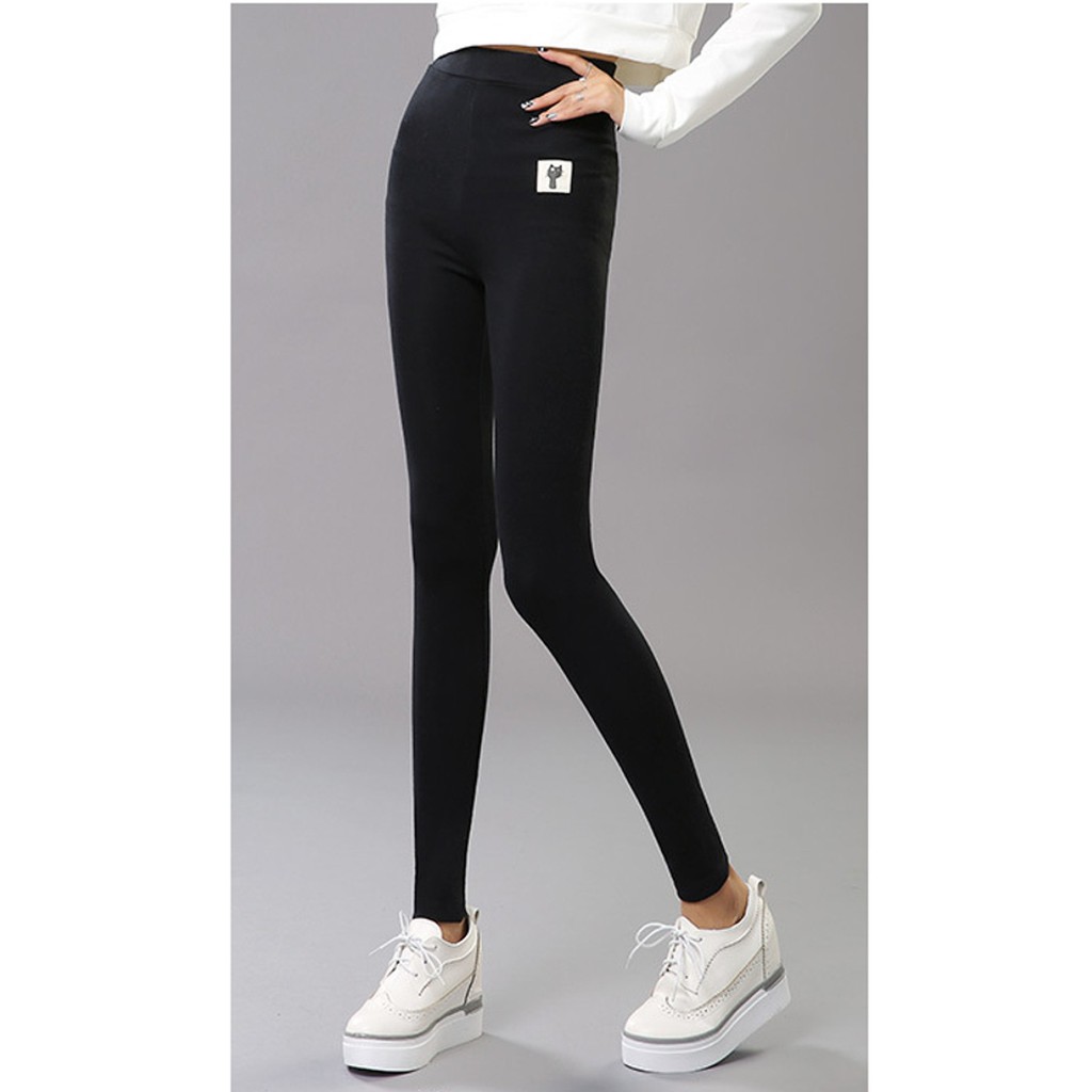 Quần legging nỉ mèo lót lông mềm mại