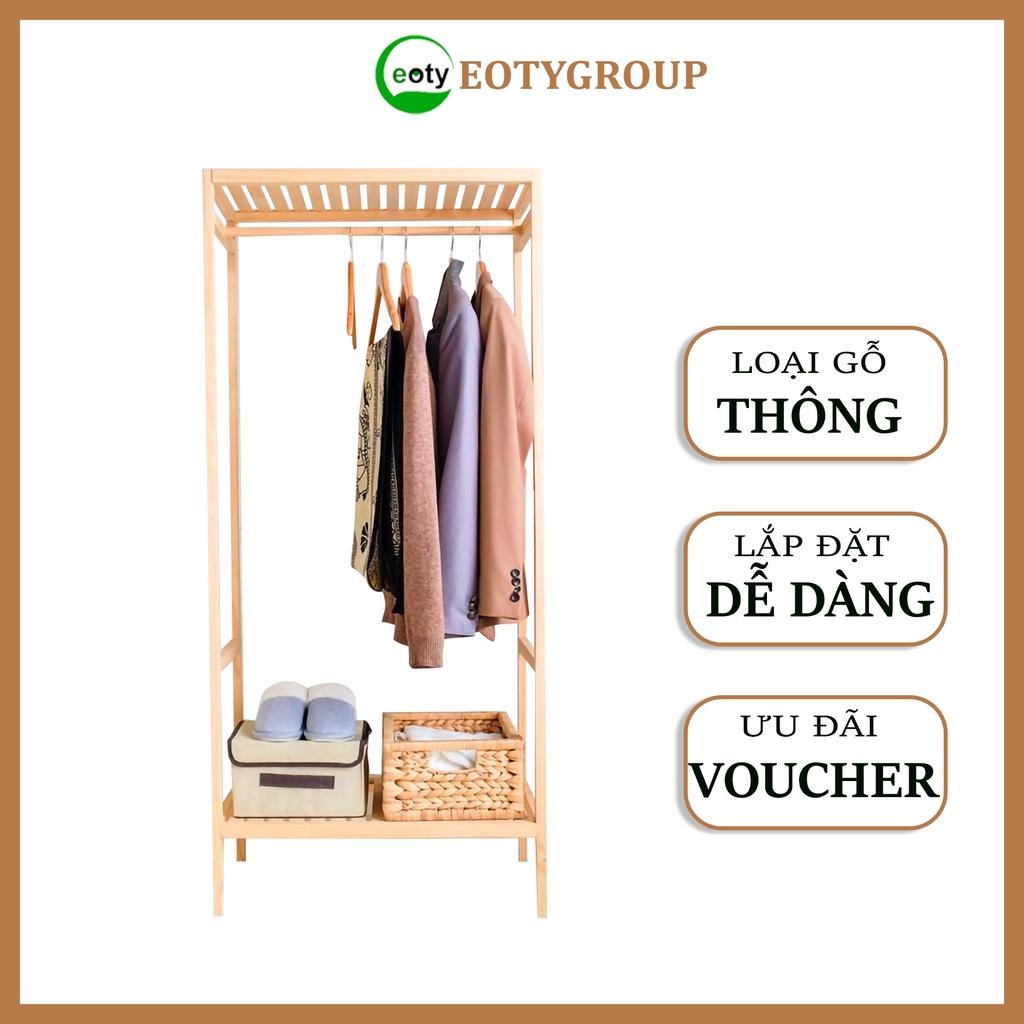 Kệ gỗ treo quần áo Shelf Hanger - Tủ treo quần áo gỗ 2 tầng Eotygroup