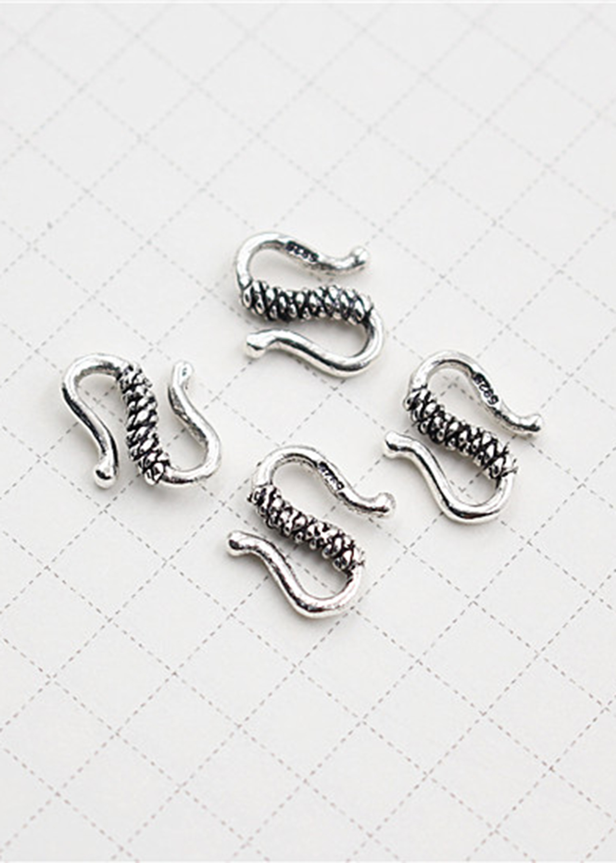 Combo 3 cái charm bạc móc khóa chữ S kết vòng tay, dây chuỗi #1 - Ngọc Quý Gemstones