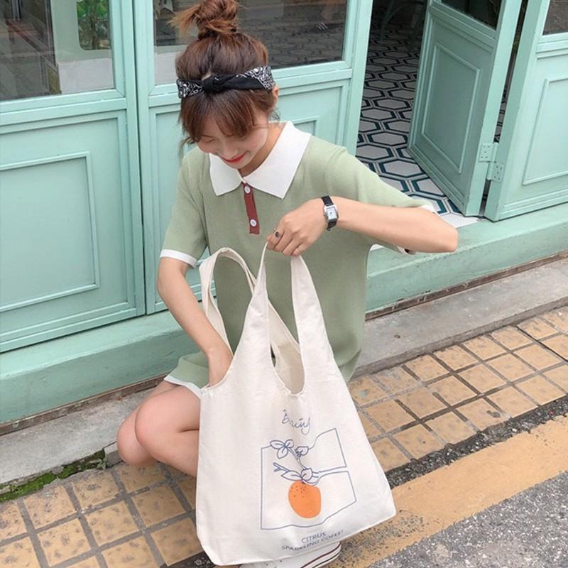 Túi tote vải đeo chéo, túi canvas bag đi học 2021