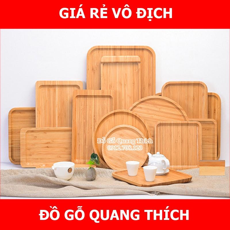 Khay gỗ decor, Đĩa gỗ tre cao cấp Vuông, Tròn, Chữ nhật đựng đồ ăn, tranh trí nhà cửa