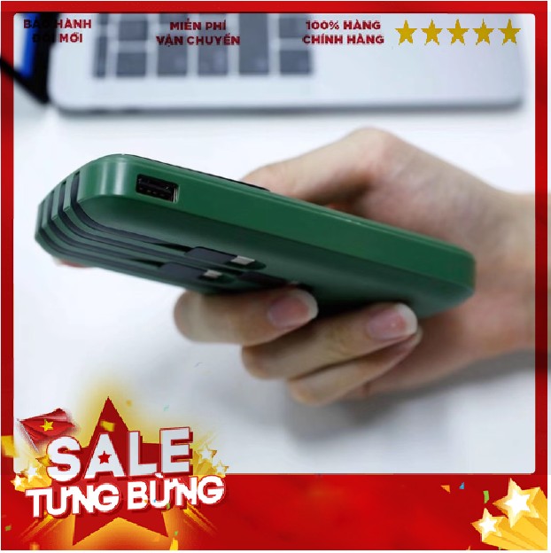 Sạc dự phòng đa năng hoco DB07 tích hợp sẵn 4 dây cáp tiện lợi dung lượng 10.000mah - Hàng chính hãng