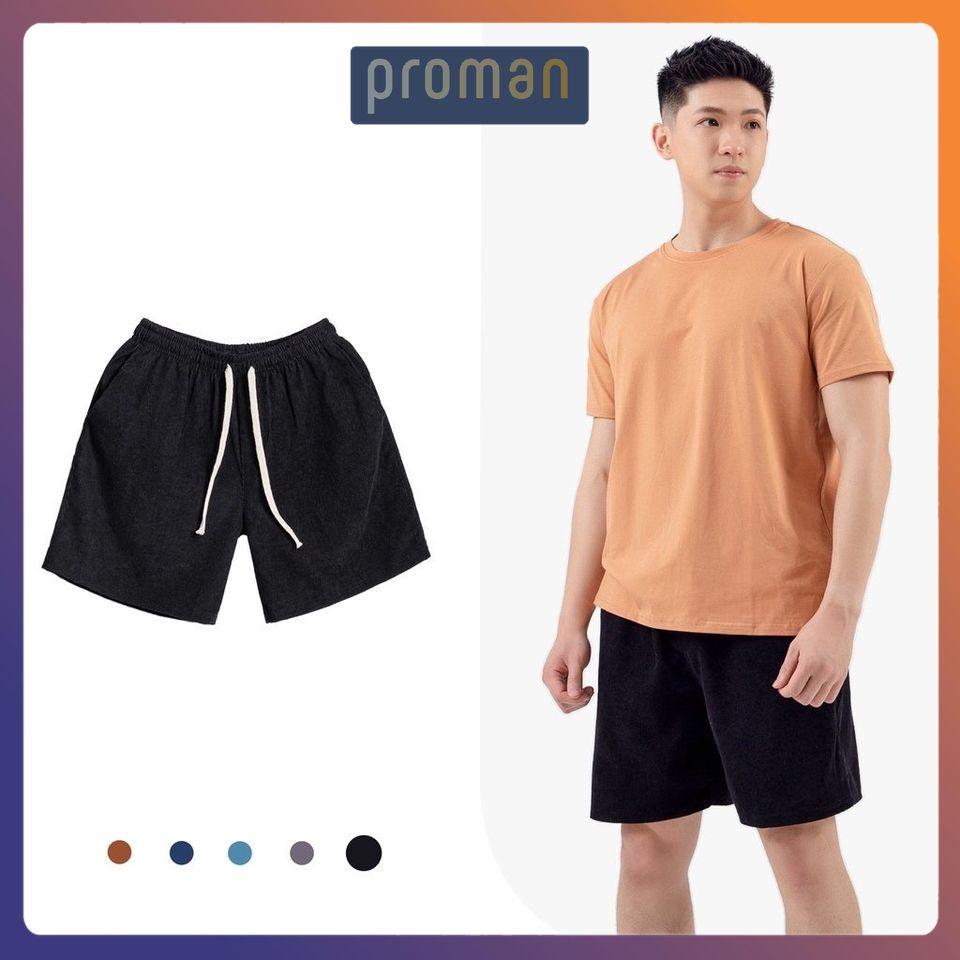 Quần đùi nam thể thao chất nhung co dãn cao cấp, quần short nam mặc nhà mềm mịn thấm hút mồ hôi QD06 - PROMAN