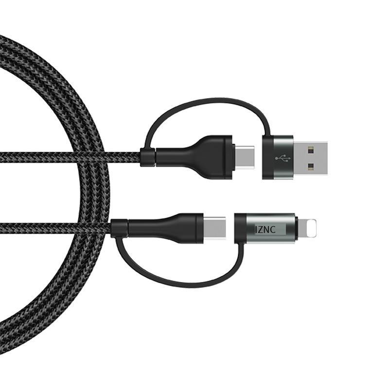 Ưu đãi đặc biệt C100 dòng đa chức năng bốn trong một 120W dòng dữ liệu dòng pd dòng sạc điện thoại di động dòng điện với bao bì