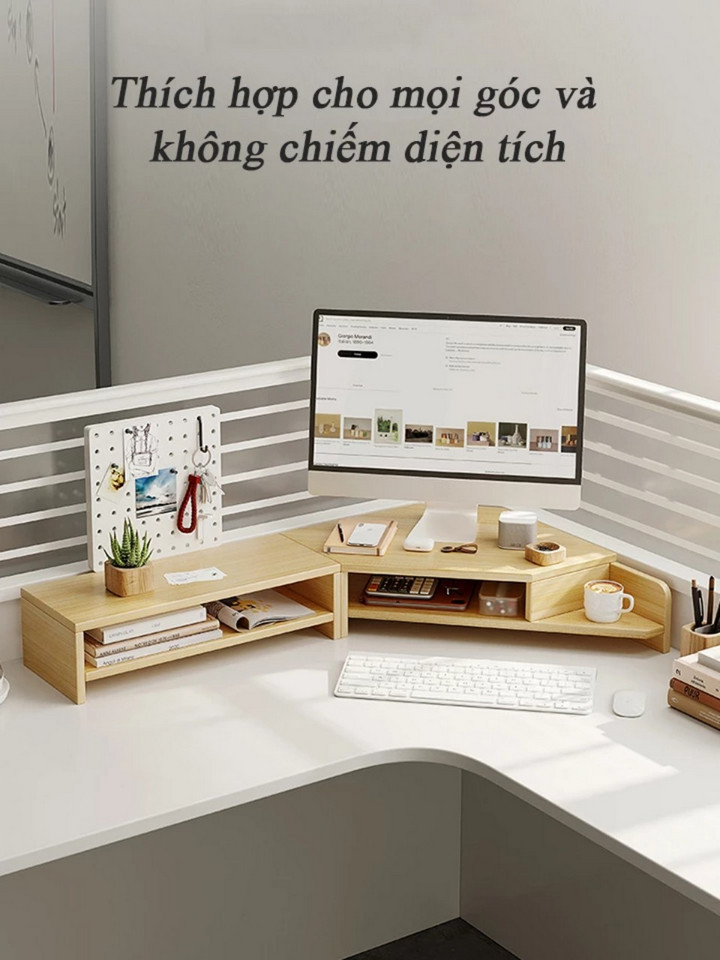 Kệ Màn Hình Đặt Góc Spacious Conner Desk Giúp Ngồi Đúng Tư Thế - Home Decor Furniture