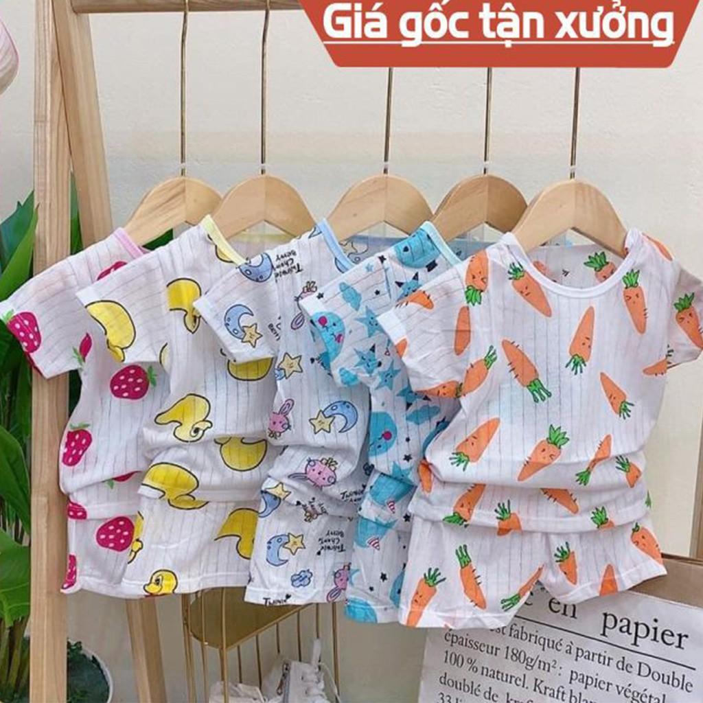 Bộ cotton giấy cộc tay cho bé trai gái sơ sinh từ 3-14kg cài vai hàng đẹp in hình nghộ nghĩnh – BCT14