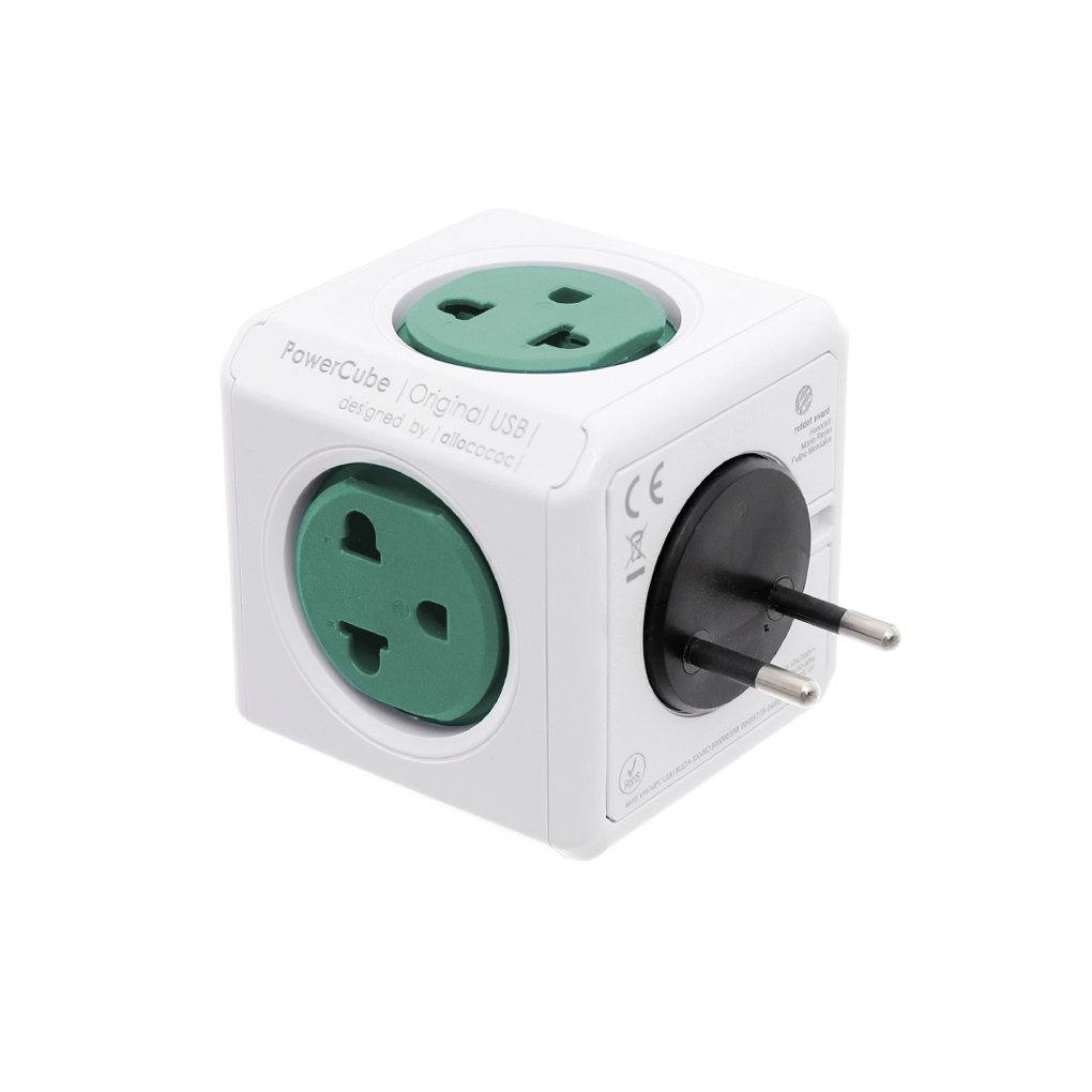 Ổ Cắm Điện Allocacoc PowerCube Original + 2 Sạc USB - Hàng Chính Hãng