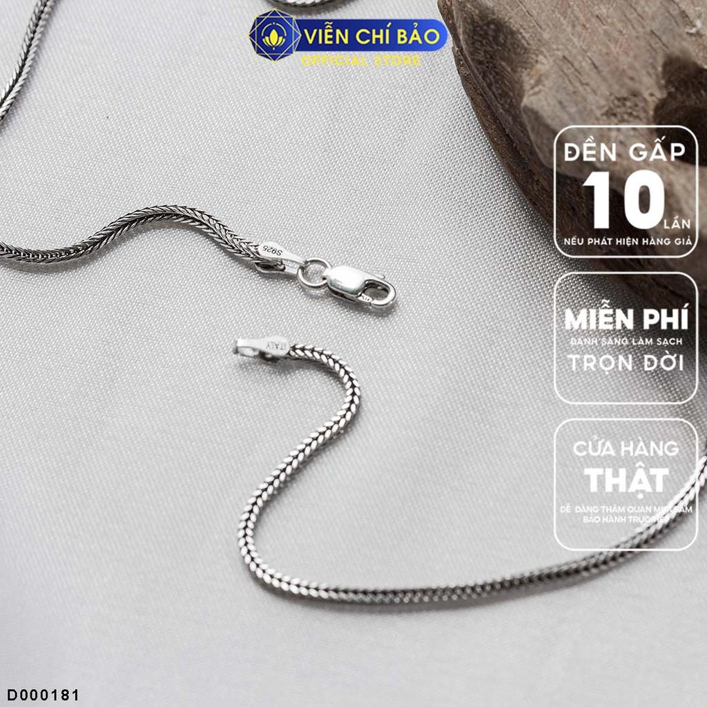 Dây chuyền bạc nam nữ 45cm chất liệu bạc Thái thương hiệu Viễn Chí Bảo D000181