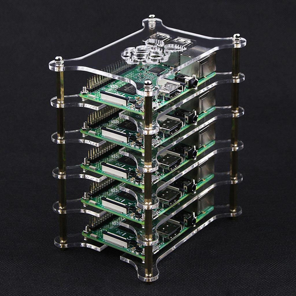 Acrylic Clear Case 6 Layer Enclosure for Raspberry Pi 3 Model B B+ / Pi 2