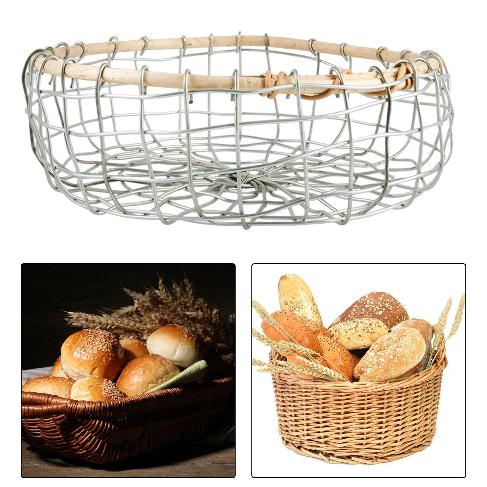 Kitchen Fruit Basket Wire Woven Basket Bread Basket Home Decor Egg Container