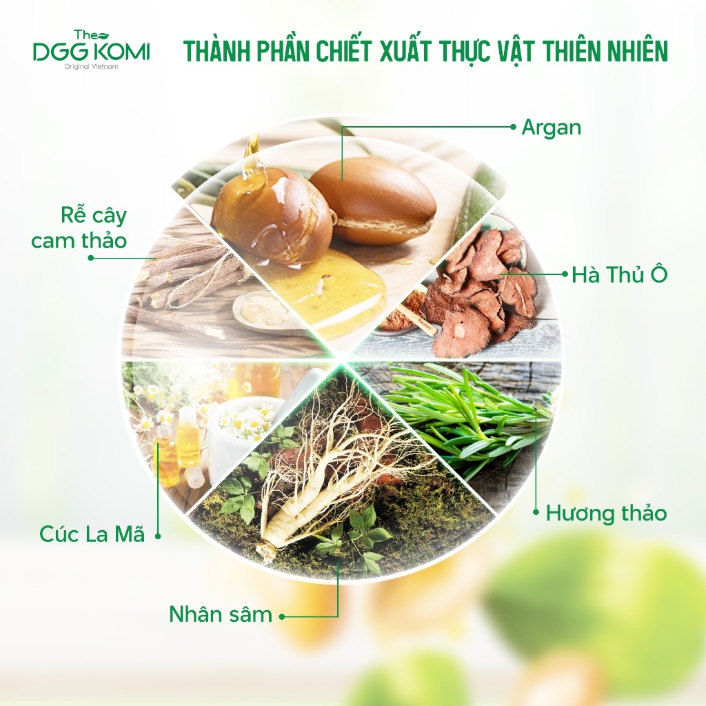 Lược nhuộm tóc thảo dược DGG KOMI Việt Nam nhuộm tóc bán vĩnh viễn chiết xuất thiên nhiên dạng chai 350ml