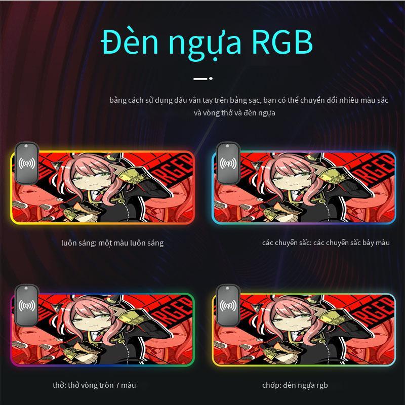 Phong Cách Mới Nhất Lock Edge RGB Dạ Quang Miếng Lót Chuột Chơi Game Chống Trượt Cô Gái Hoạt Hình Quá Khổ Sạc Không Dây Miếng Lót Chuột