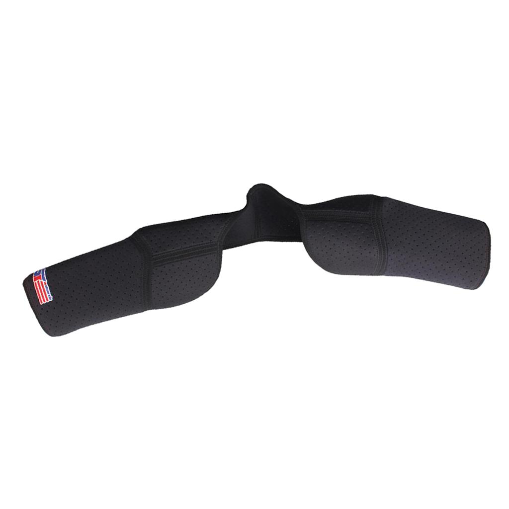Neoprene Double Shoulder Protector Brace Support Strap Wrap Belt Band Black