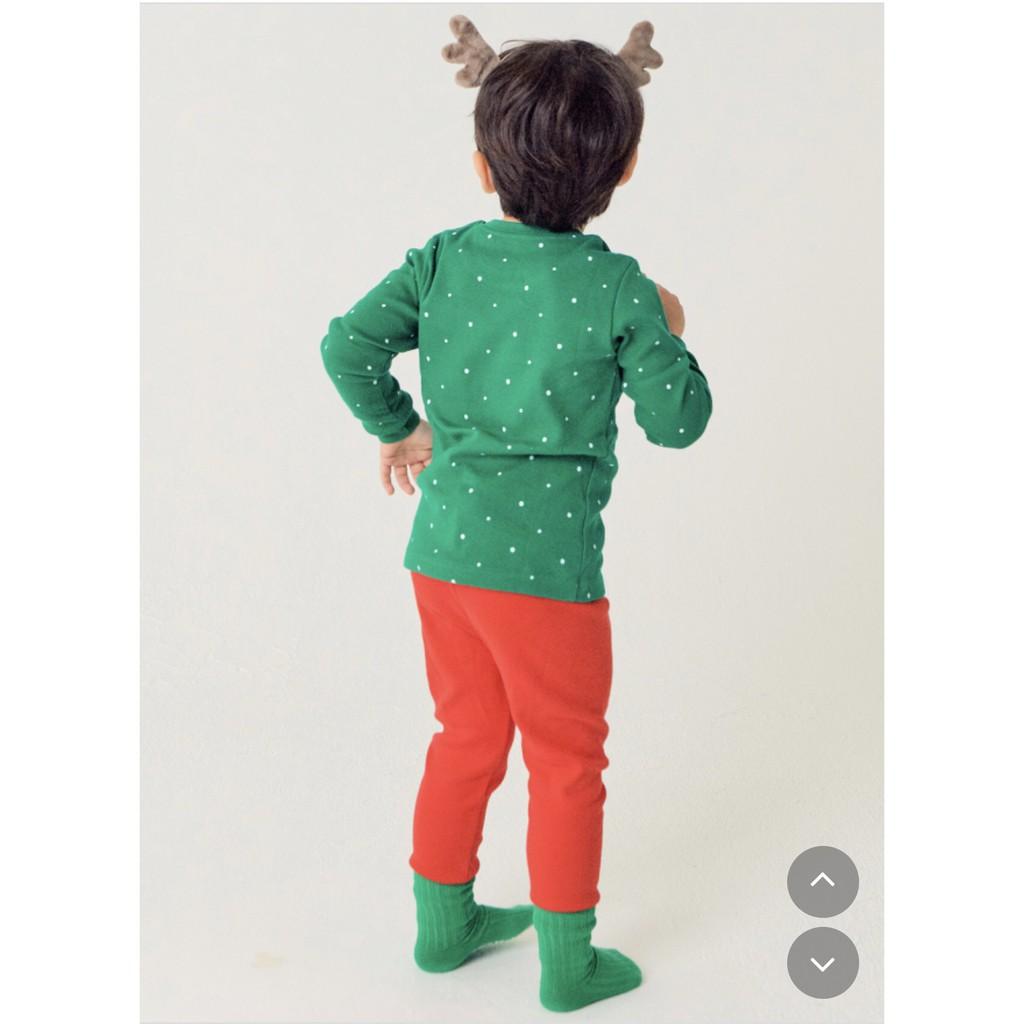 BỘ NOEL TUẦN LỘC XANH LÁ CỦA HÃNG TTASOM NỘI ĐỊA HÀN, CHẤT THUN COTTON ORGANIC