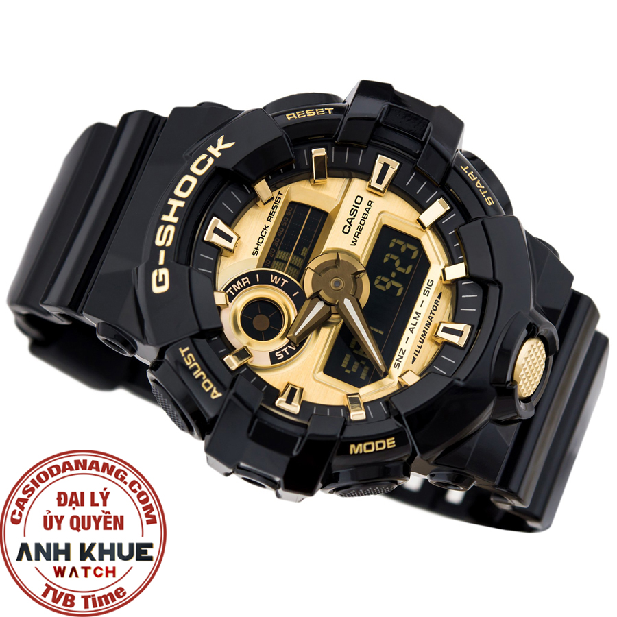 Đồng hồ nam dây nhựa Casio G-Shock chính hãng GA-710GB-1ADR (53mm)