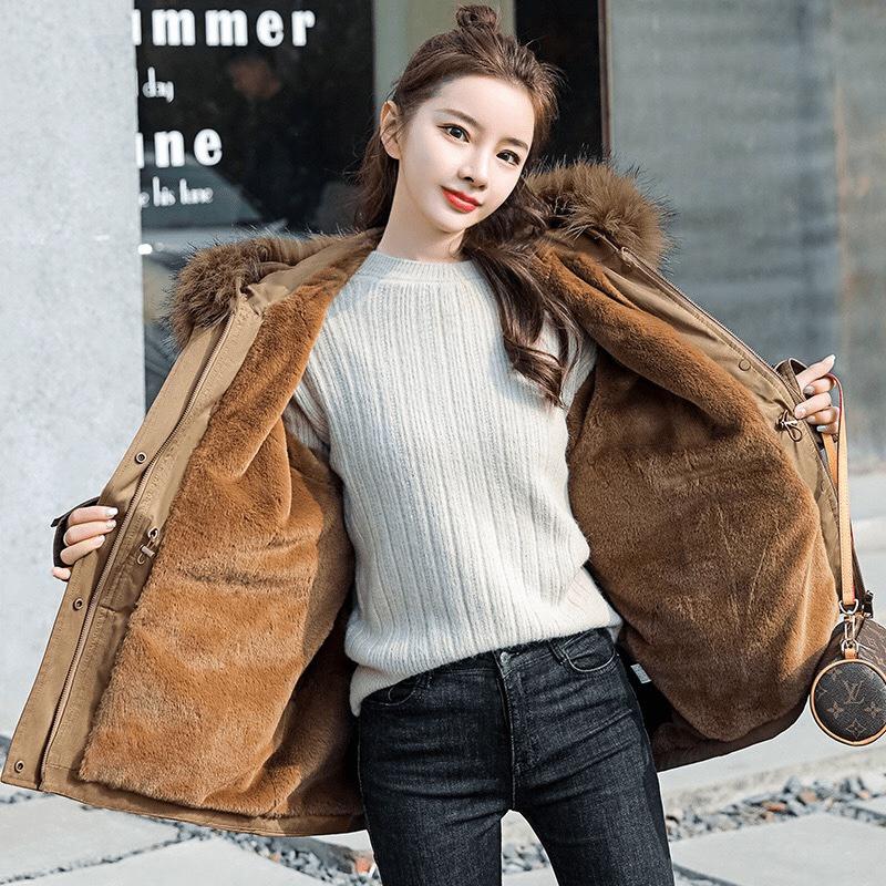 Hình ảnh Áo khoác kaki nữ lót lông siêu xinh cho các nàng siêu ấm áp cho mùa giá rét THỜI TRANG GU FASHION