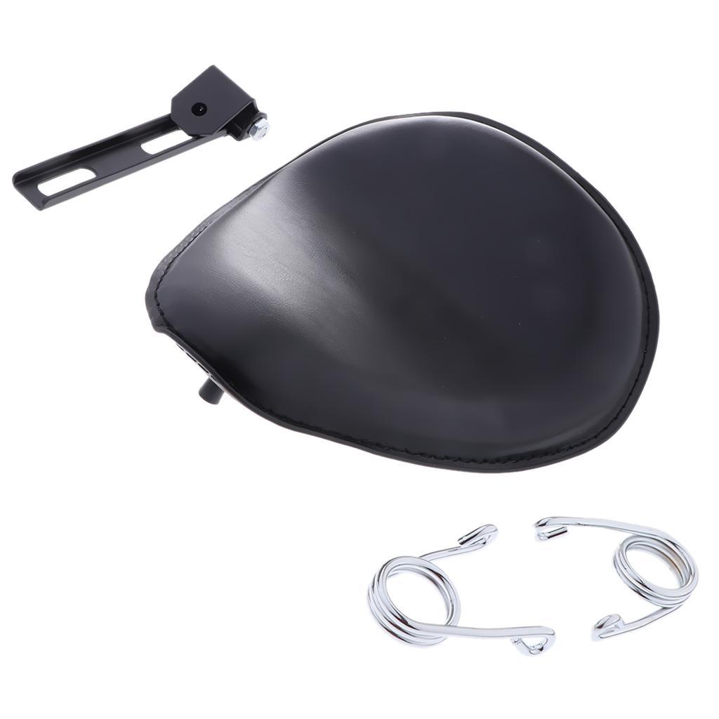 Black Motorcycle Leather Bracket Seat with Spring Bracket for Kawasaki