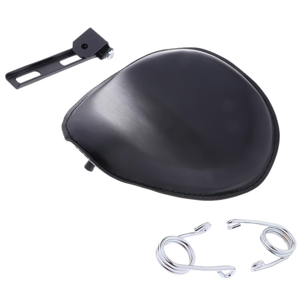 Black Motorcycle Leather Bracket Seat With Spring Bracket for