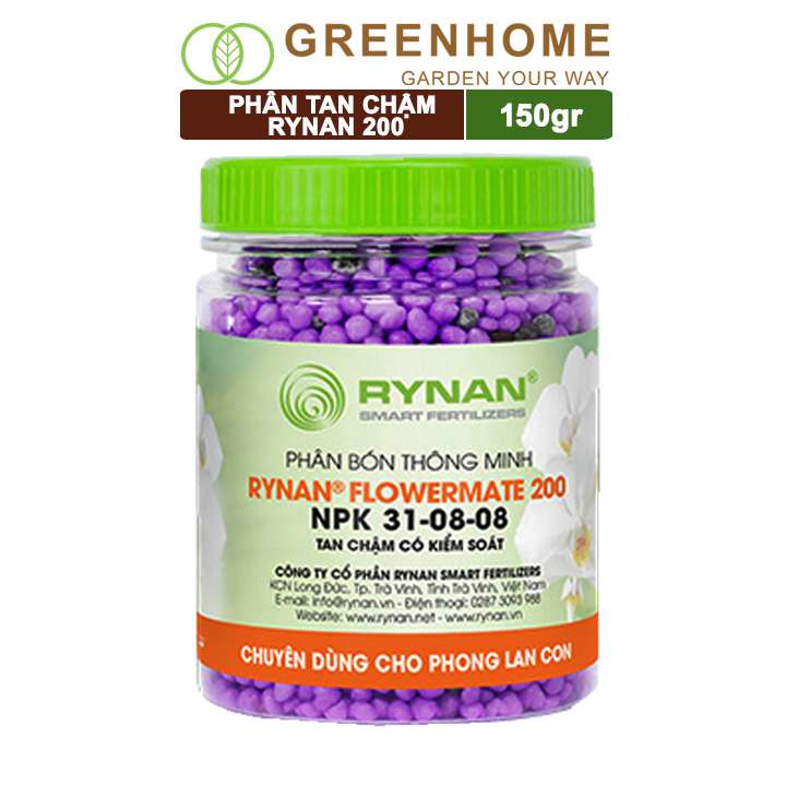 Phân tan chậm Rynan 200, chai 150gr, kích chồi, dưỡng cây, dành cho phong Lan con |Greenhome