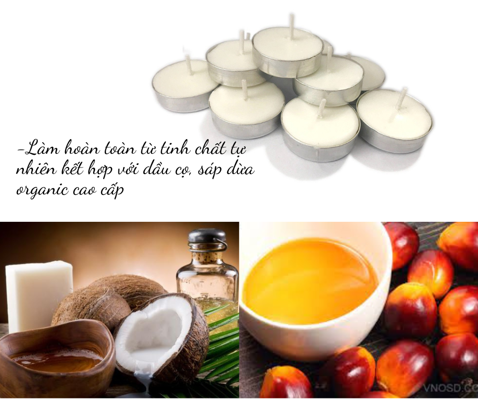 Nến Không Khói Trắng, Nến Trà, Tealight, Nến Viên , Chính Hãng Từ Thương Hiệu R2D, Thành Phần Tự Nhiên, Lành Tính.