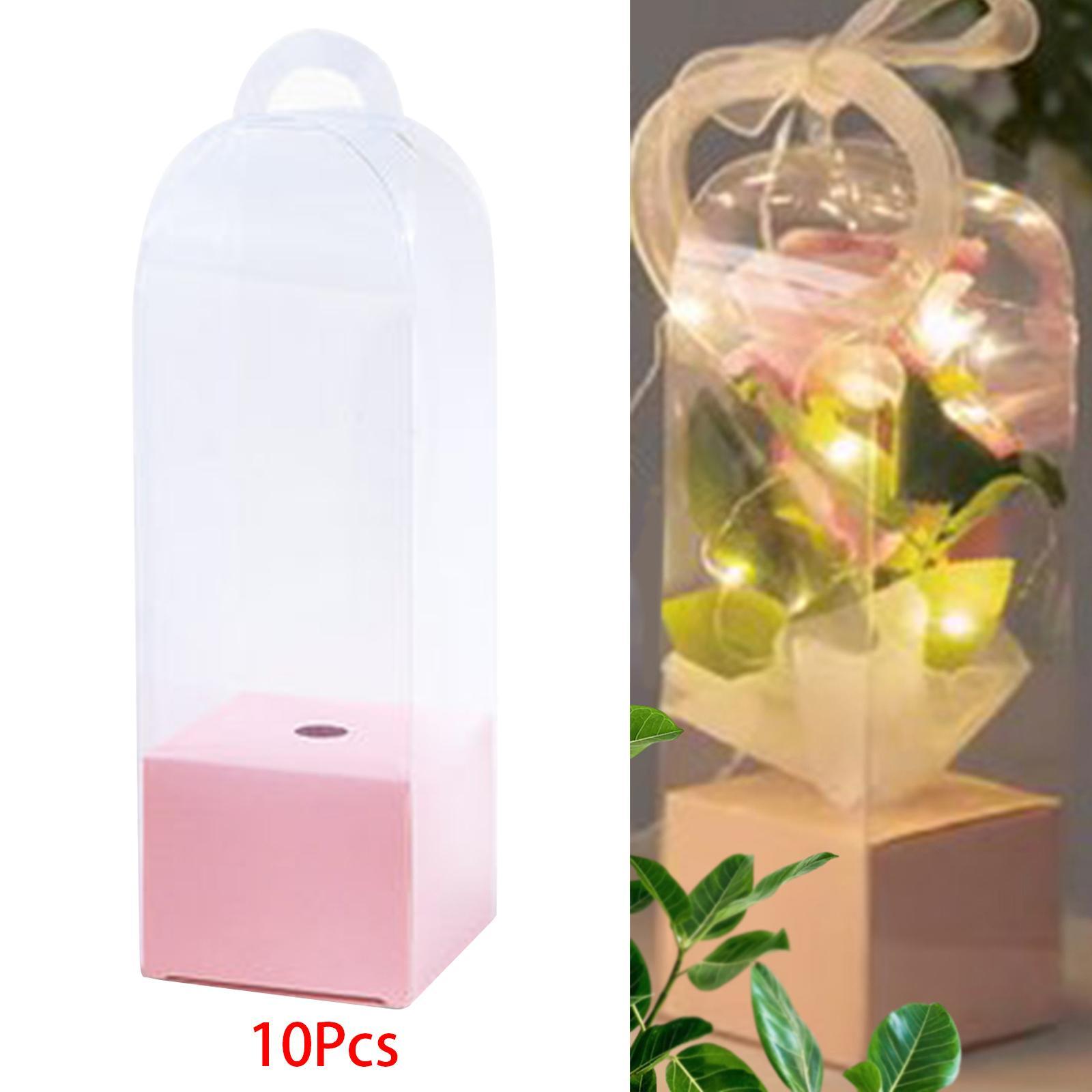 10x Flower Gift Boxes Single Rose Flower Box Florist Retail Shop Packaging Present Boxes Bag Flower Packaging Box for Party Favor Graduation