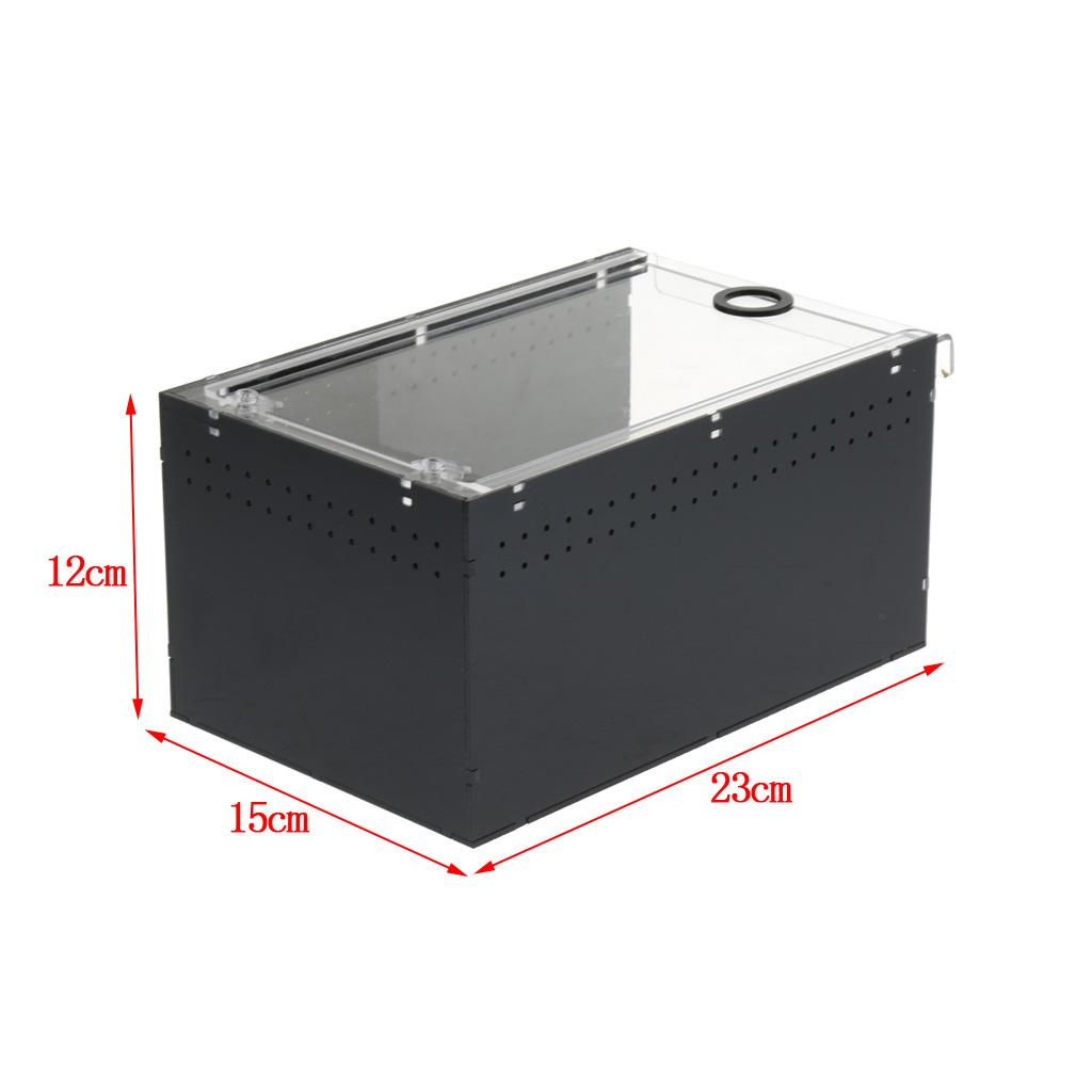 Acrylic Transparent Pet Reptiles Box Breeding Tanks Container For Lizard Chameleon Spider Snake 23 x 15 x 12cm