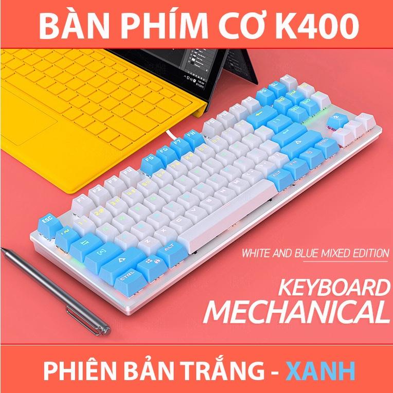 Bàn phím cơ Coputa bàn phím máy tính TKL gaming có dây Full LED RGB K400