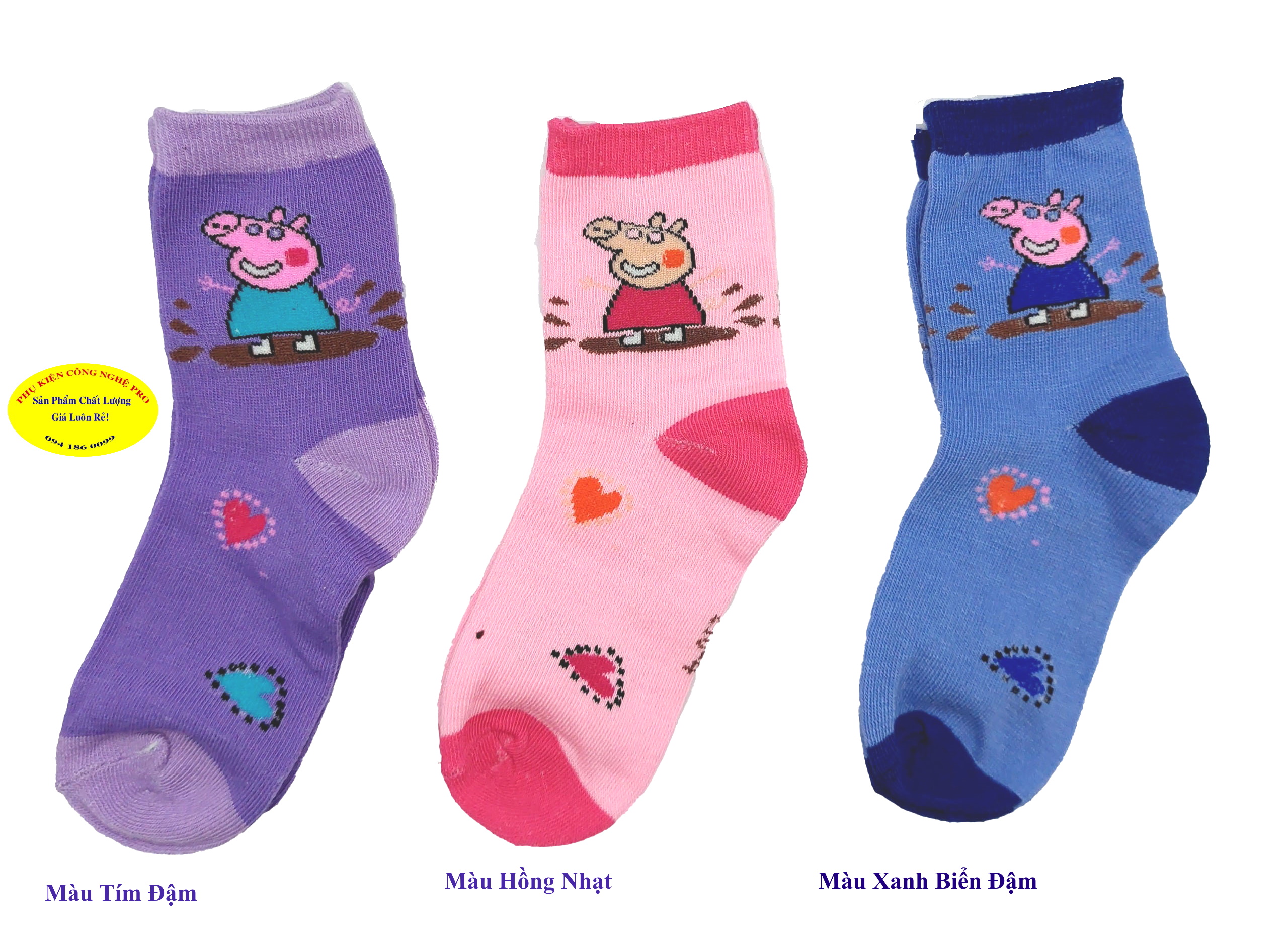 TẤT VỚ CAO CỔ CHO TRẺ Từ 4 tuổi đến 8 tuổi In hình heo Peppa trên cổ vớ, Chất liệu cotton, Co giãn, Bảo vệ đôi chân bé