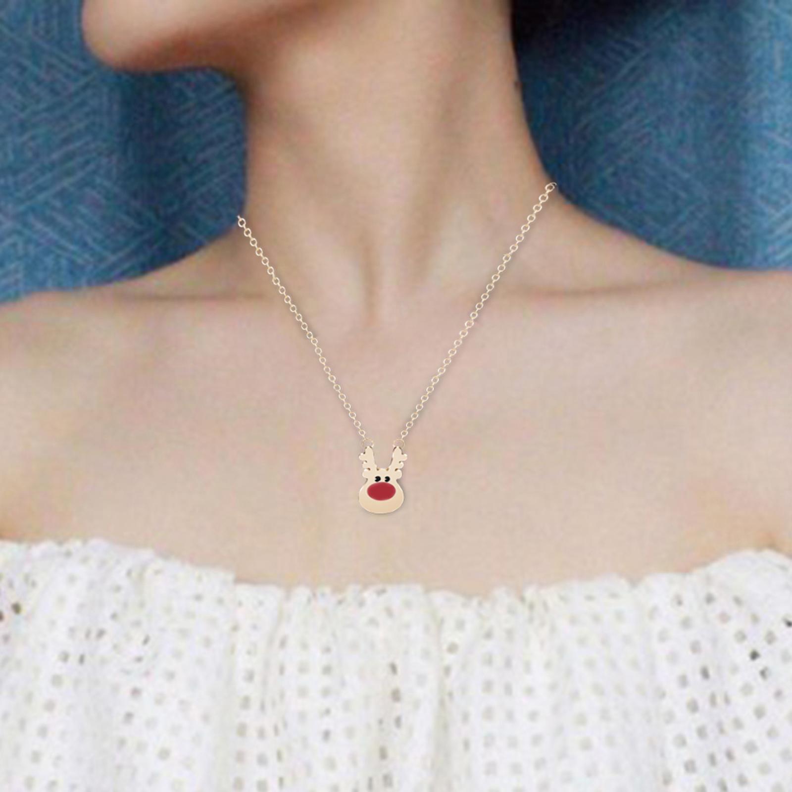Pendant Necklace Luxury Fashion Red Nose Reindeer for Daily Wear Teens Anniversary