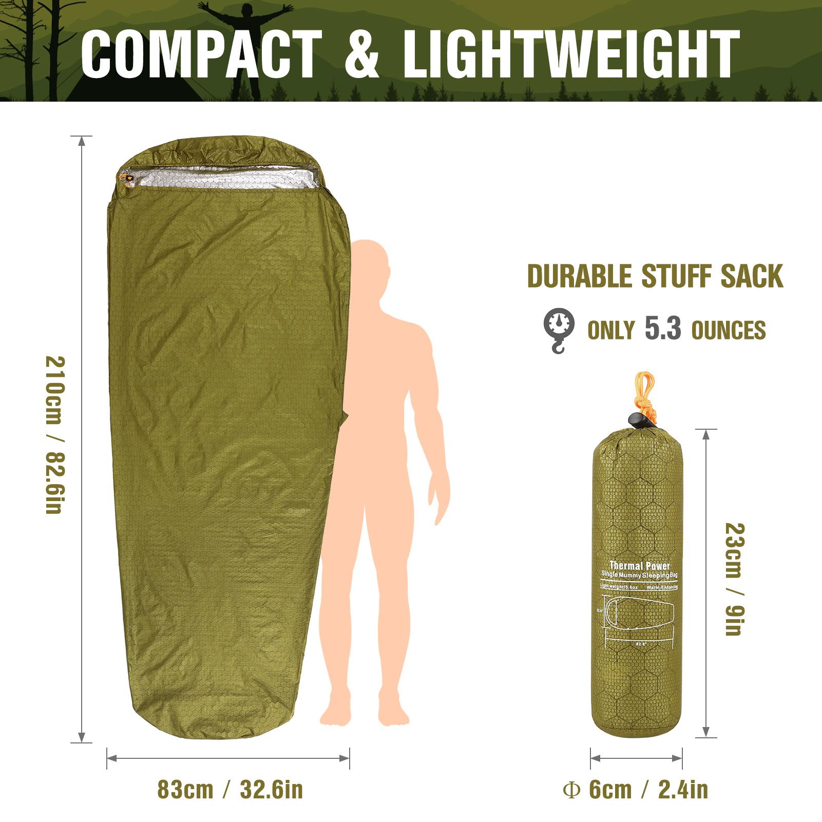 2 Person Emergency Sleeping Bag Lightweight Waterproof Thermal Emergency Blanket Survival Gear for Outdoor Adventure Camping Hiking Backpacking