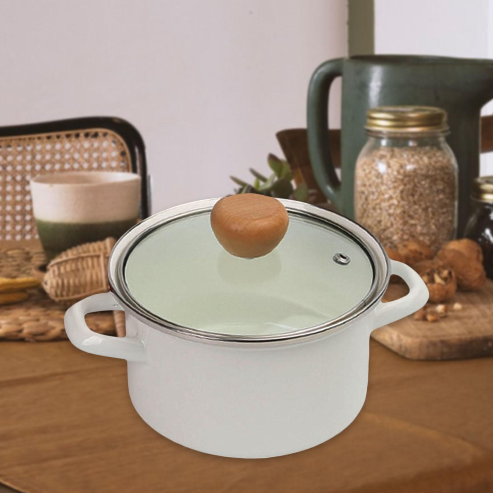 Enamel Saucepan Nonstick Pasta Pot Milk Pan Kitchen Cookware for Soup Milk