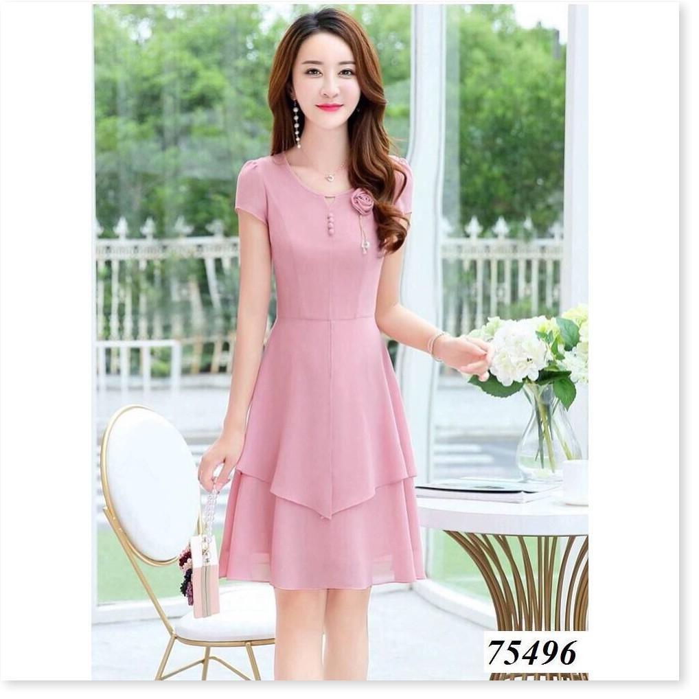 Đầm voan chiffon đính bông thanh lịch - sang trọng cho phái nữ