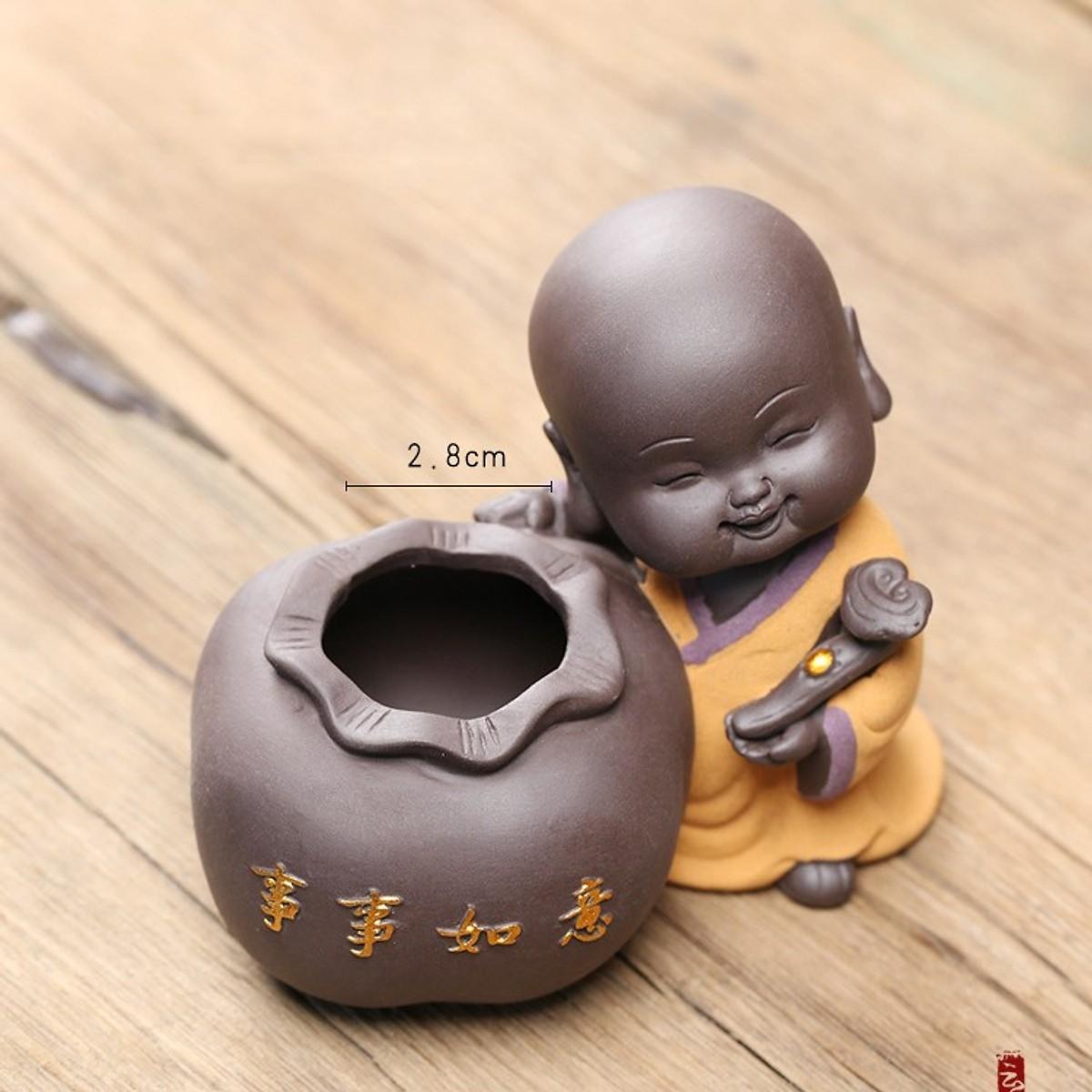 Tượng chú tiểu trồng cây Viên Mãn An Lạc