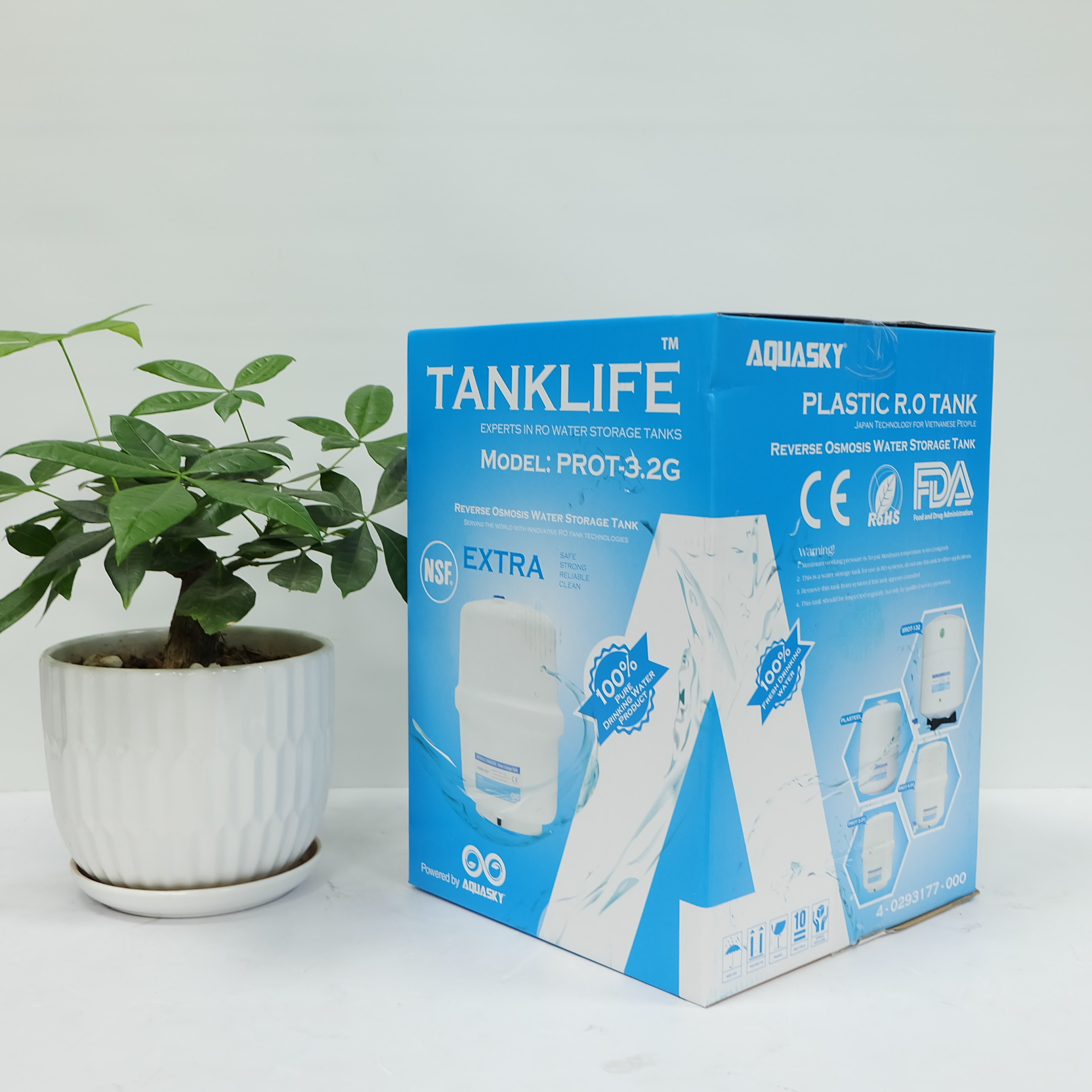 Bình áp máy lọc nước Tanklife PROT-3.2G 8L cho tất cả các máy lọc nước, Hàng chính hãng