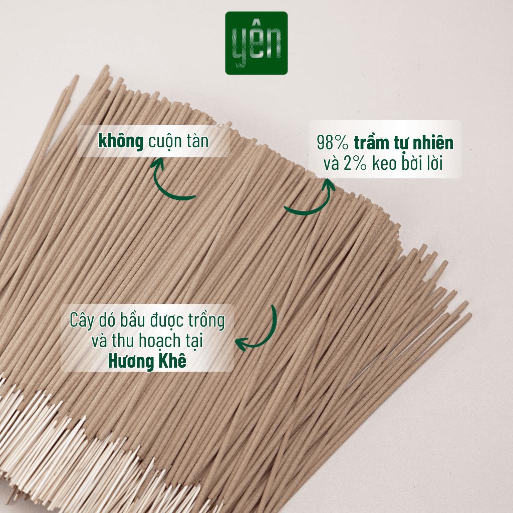 Nhang Trầm Hương Yên Loại Tâm 23-30cm Hộp 100 thanh Sạch Tự Nhiên Ít Khói Dùng Thờ Cúng Xông Thơm - Nhang Trầm 30cm