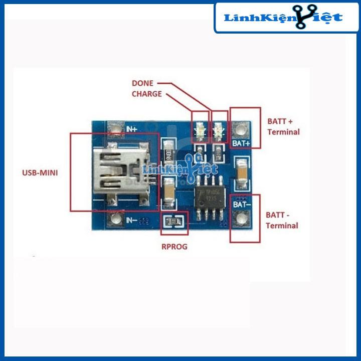 MODULE Sạc Pin TP4056 1A Micro Type-C - IC Bảo Vệ Quá Dòng - Quá Áp