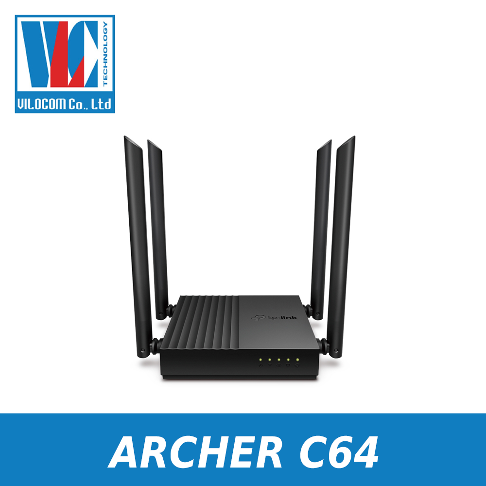 Router WiFi AC1200 Gigabit MU-MIMO Archer C64 - Hàng Chính Hãng