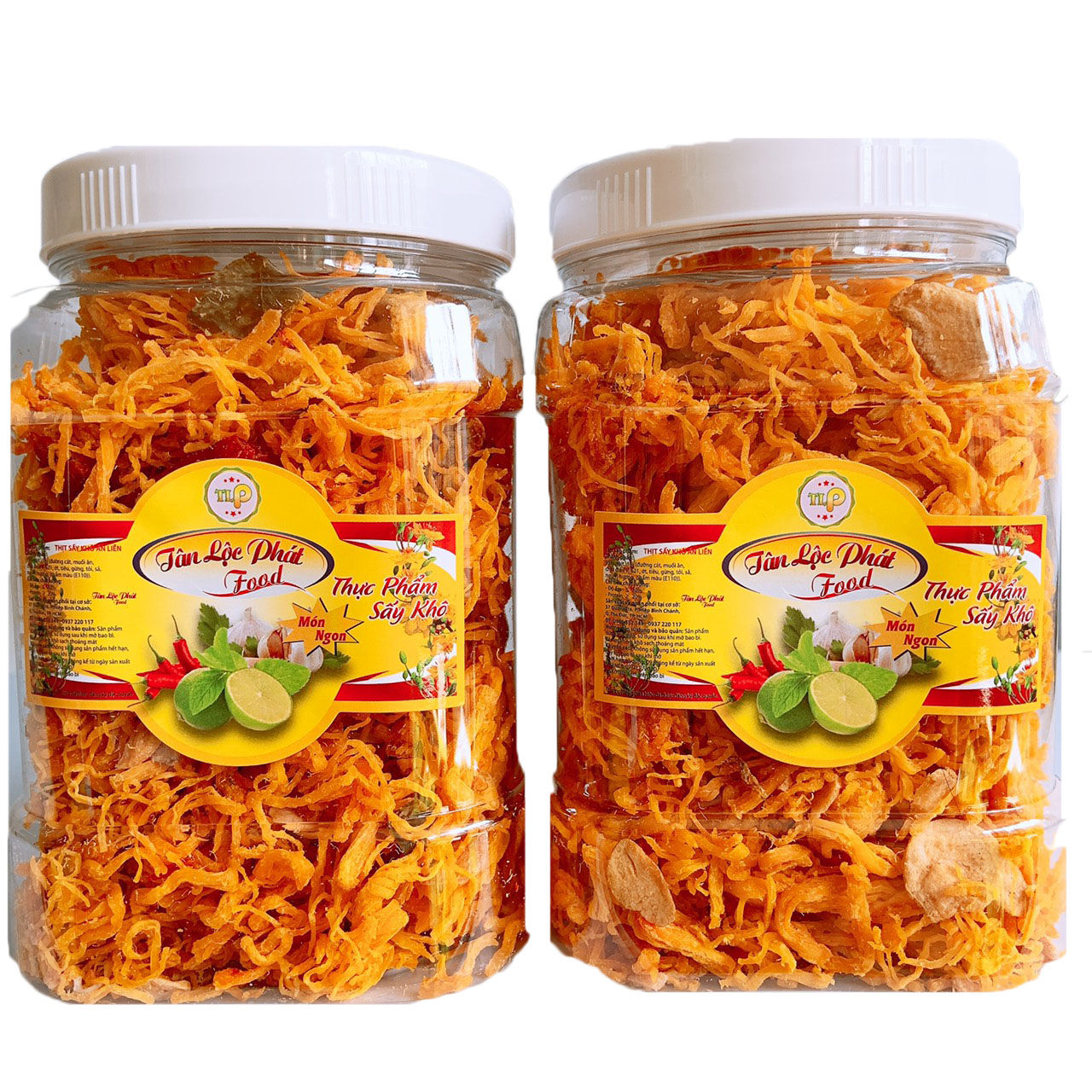 KHÔ GÀ BƠ TỎI TÂN LỘC PHÁT COMBO 1KG - MỖI HŨ 500G