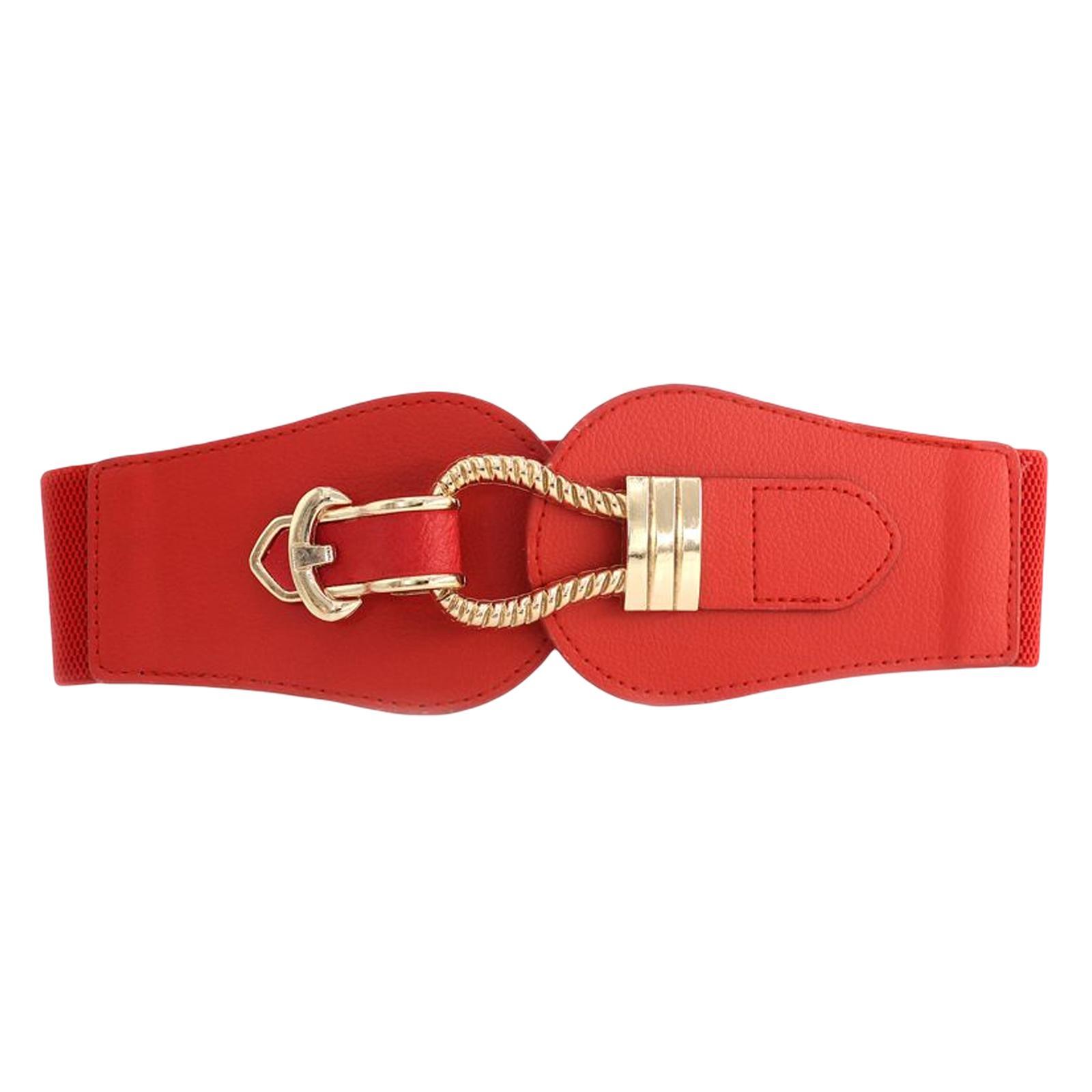 PU Leather Skirt Belt Waist Belt Waistband Accessories Dress Belt Ladies Red
